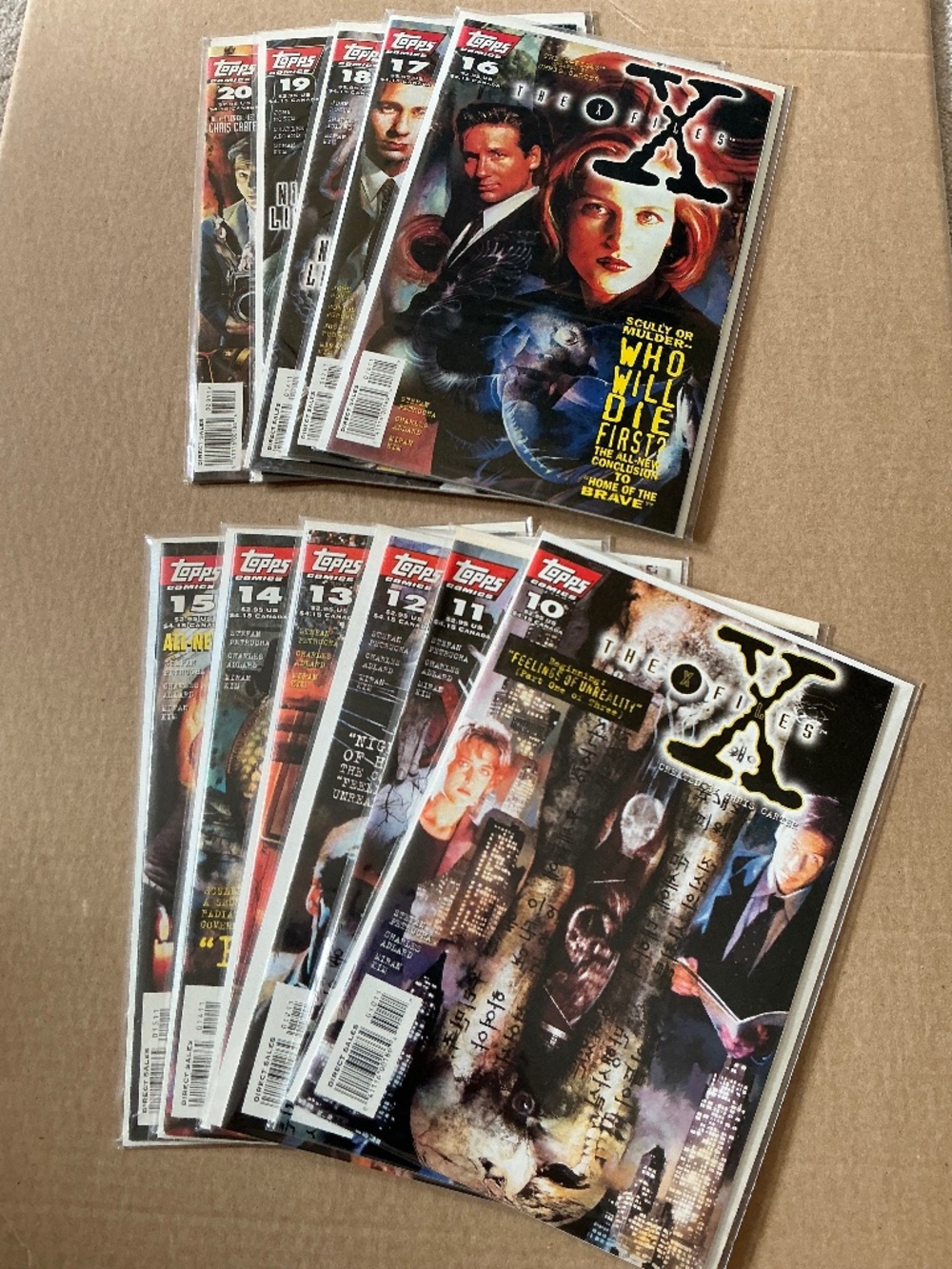 The X-Files Topps 11 Comics Lot Issues 10 through 20 Boarded